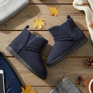 Muk Luks Navy Essential Booties